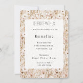 Invitation Joli Blush Brown Floral Anniversaire (Devant)