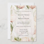 Invitation Joli Blush Crème rose Tulips Floral Mariage (Devant)