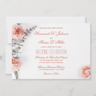 Invitation Joli Blush Fleurs d'oeillet Floral
