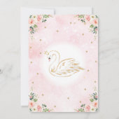 Invitation Joli Blush Floral Swan Princess Baby shower fille (Dos)