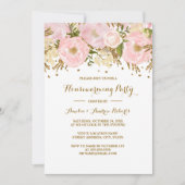 Invitation Joli Blush Gold Floral House Party (Devant)
