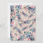 Invitation Joli Boho Blue Garden Floral Sweet 16 Champagne (Dos)