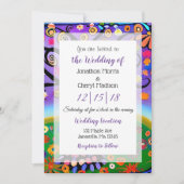 Invitation Joli Boho Coloré Mariage Whimsical Tree (Devant)