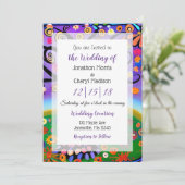 Invitation Joli Boho Coloré Mariage Whimsical Tree (Debout devant)