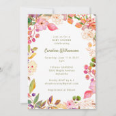 Invitation Joli Boho couleur aquarelle Baby shower Floral (Devant)