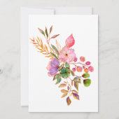 Invitation Joli Boho couleur aquarelle Baby shower Floral (Dos)