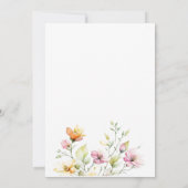 Invitation Joli Boho Orange rose Aquarelle Fleurs sauvages (Dos)