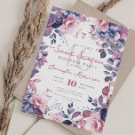 Invitation Joli Boho Purple Garden Floral Sweet 16 Party<br><div class="desc">Vivez une soirée d'élégance et de beauté en vous invitation pour célébrer une grande fête Sweet 16. Éblouissez dans une nuit ornée de jolis motifs floraux boho peints qui évoquent le charme jeune et le raffinement. Immergez-vous dans une ambiance spectaculaire conçue pour vous, une soirée où vous êtes la star,...</div>