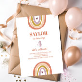 Invitation Joli Boho Rainbow Peach Blush Anniversaire