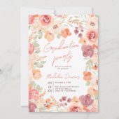 Invitation Joli boho rustique floral 3 photos graduation (Devant)