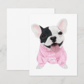 Invitation Joli Bouledogue Français Coincé | Juste M'aimer (Devant / Derrière)
