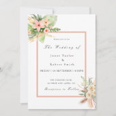 Invitation Joli bouquet Boho avec Mariage frontalier (Devant)