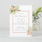 Invitation Joli bouquet Boho avec Mariage frontalier (Debout devant)