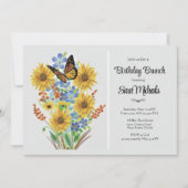 Invitation Joli bouquet de fleurs pour brunch d'anniversaire  (Devant)