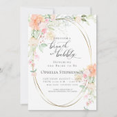 Invitation Joli Brunch & Bubbly Fleurs de printemps de corail (Devant)