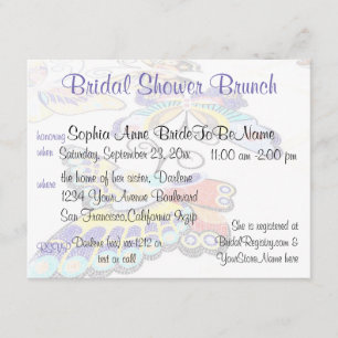 Invitation Joli brunch Fête de l'mariée à papillons
