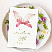 Invitation Joli Bunny d'aquarelle Floral de Pâques Brunch