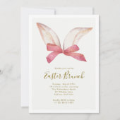 Invitation Joli Bunny d'aquarelle Floral de Pâques Brunch (Devant)