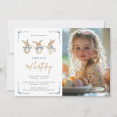 Invitation Joli Bunny de Pâques Enfant fête d'anniversaire Ph (Devant)