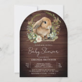 Invitation Joli Bunny Sage Vert Floral Baby shower Arc en Boi (Devant)