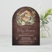 Invitation Joli Bunny Sage Vert Floral Baby shower Arc en Boi (Debout devant)