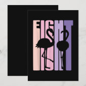 Invitation Joli Cadeau d'anniversaire 8 ans Je Flamant Rose J (Devant / Derrière)