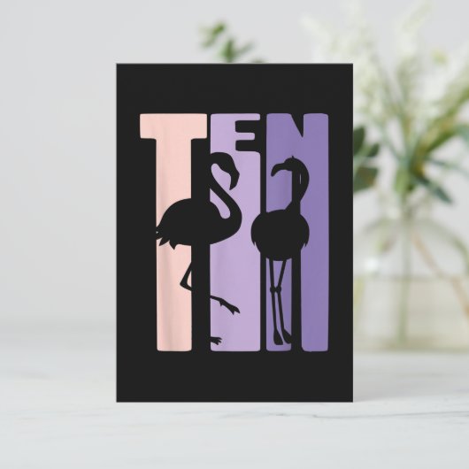 Invitation Joli Cadeau d'anniversaire pour mes 10 ans Je Flam (Debout devant)