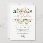 Invitation Joli cadre floral Peony Broussailleux 30e annivers (Devant)