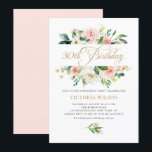Invitation Joli cadre floral Peony Broussailleux 30e annivers<br><div class="desc">Jolie invitation à la fête du 30e anniversaire fleurie. Il présente un cadre floral aquarelle de pivoines rose pêche, marguerites et roses aux accents de verdure. Personnalisez en ajoutant les noms, la date, l'heure et d'autres détails. Cette invitation florale rousse est parfaite pour les fêtes d'anniversaire du printemps et du...</div>