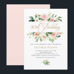 Invitation Joli cadre floral Peony Broussailleux 30e annivers<br><div class="desc">Jolie invitation à la fête du 30e anniversaire fleurie. Il présente un cadre floral aquarelle de pivoines rose pêche, marguerites et roses aux accents de verdure. Personnalisez en ajoutant les noms, la date, l'heure et d'autres détails. Cette invitation florale rousse est parfaite pour les fêtes d'anniversaire du printemps et du...</div>