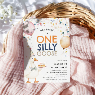 Invitation Joli Canard Silly Goose 1er Anniversaire