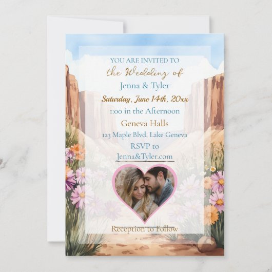 Invitation Joli Canyon Mariage à thème (Devant)