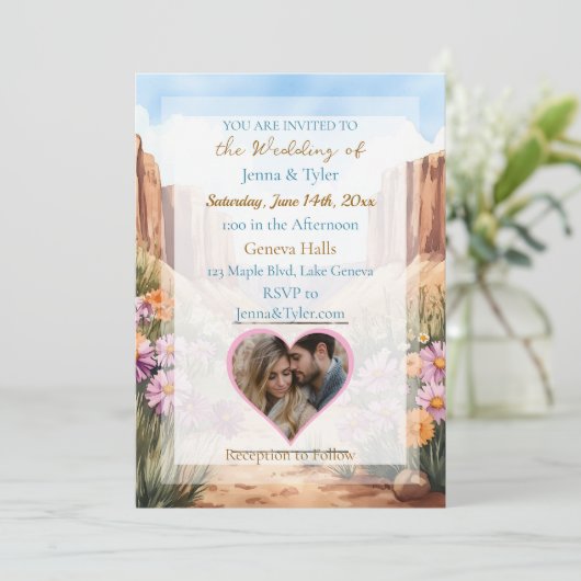 Invitation Joli Canyon Mariage à thème (Debout devant)