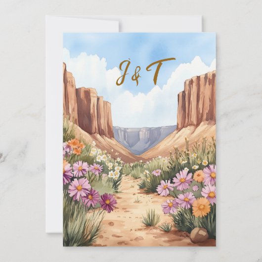 Invitation Joli Canyon Mariage à thème (Dos)