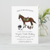 Invitation Joli Cavalier de Cheval pour Fête d'Anniversaire (Debout devant)