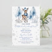 Invitation Joli cerf Winter garçons baby shower modèle (Debout devant)