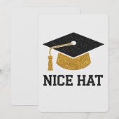 Invitation Joli Chapeau Diplômé Lycée Université (Devant / Derrière)