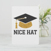 Invitation Joli Chapeau Diplômé Lycée Université (Debout devant)