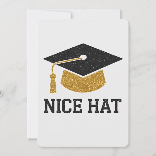 Invitation Joli Chapeau Diplômé Lycée Université (Devant)