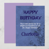 INVITATION JOLI CHARLOTTA ANNIVERSAIRE (Devant / Derrière)