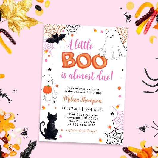 Invitation Joli Château Boo Halloween Baby shower fille
