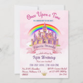 Invitation Joli château magique princesse arc-en-ciel 5e anni (Devant)