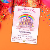 Invitation Joli château magique princesse arc-en-ciel 5e anni