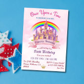 Invitation Joli château magique princesse arc-en-ciel 6e anni