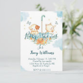 Invitation Joli chaton et chiot (Debout devant)