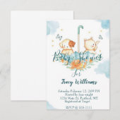 Invitation Joli chaton et chiot (Devant / Derrière)