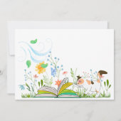Invitation Joli chaton lisant dans le jardin (Dos)