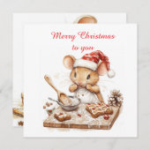 Invitation Joli Chef de Noël Souris (Devant / Derrière)