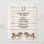 Invitation Joli Cheval Brown et l'Anniversaire de la fille de (Dos)