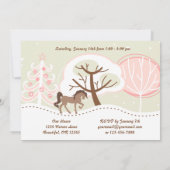 Invitation Joli Cheval Brown Pink Winter Anniversaire (Dos)